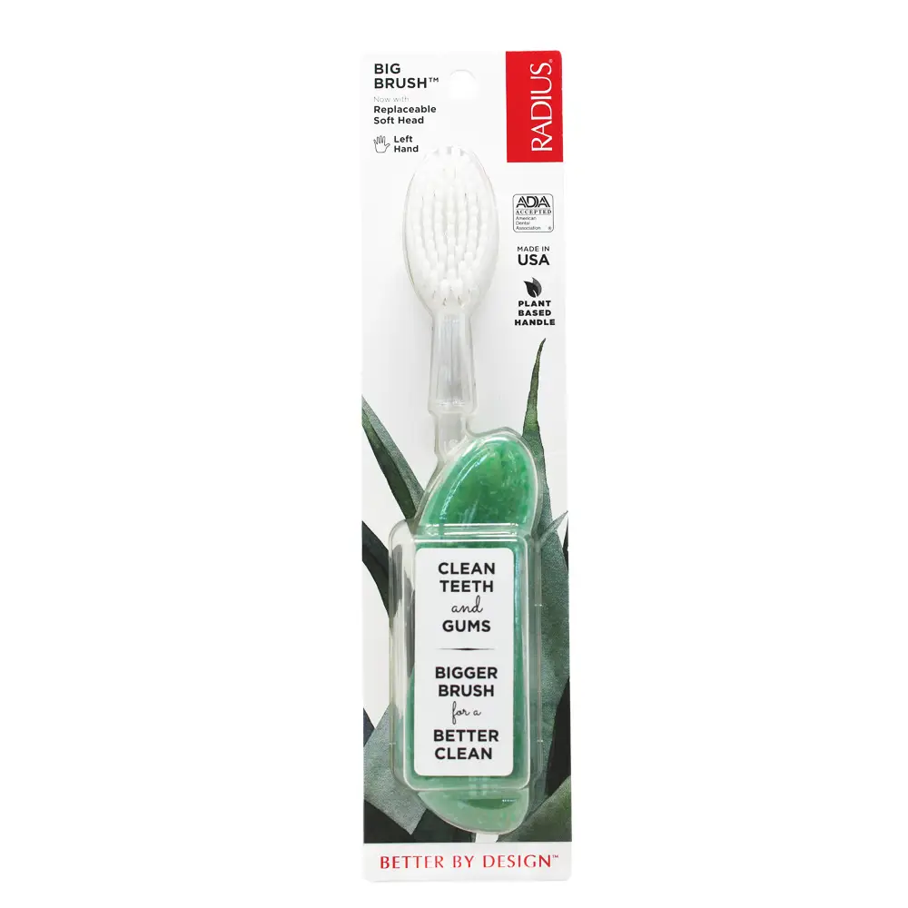 Radius Big Brush with Replaceable Head (Left Handed) – Soda Pop Eco-Grind Teal