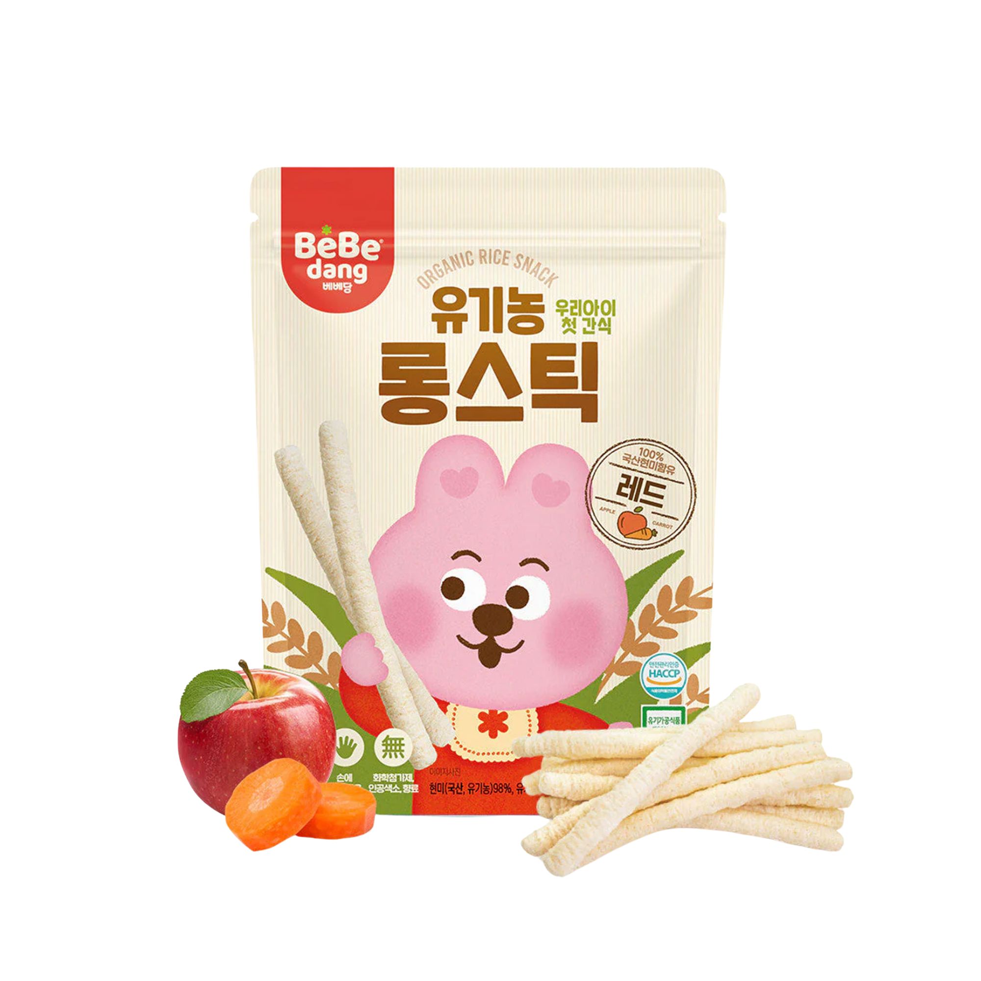 Organic Brown Rice Stick - Red - Apple & Carrot