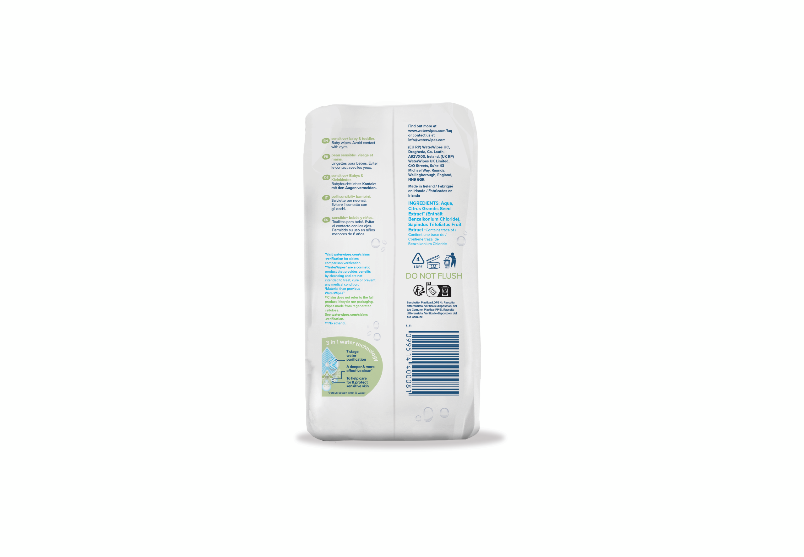 WaterWipes sensitive+ baby & toddler 4x60pk - Image 4